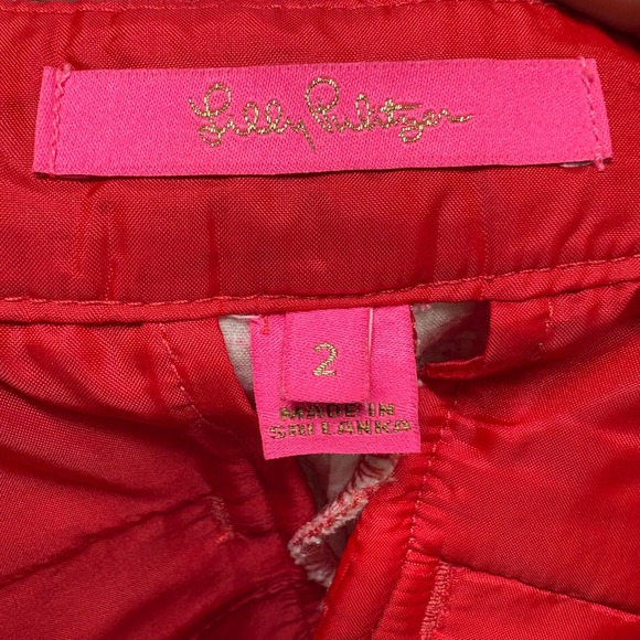 Lilly Pulitzer Gretchen High Rise Shorts Womens 2 Amaryllis Red Fantasy Tweed - Picture 4 of 13